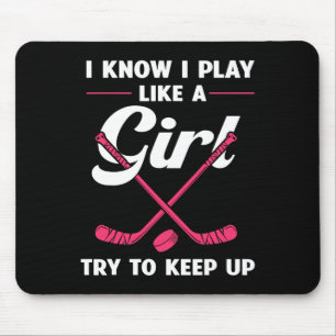 Lustige Mädchen Hockey Designs für Frauen Feldhock Mousepad