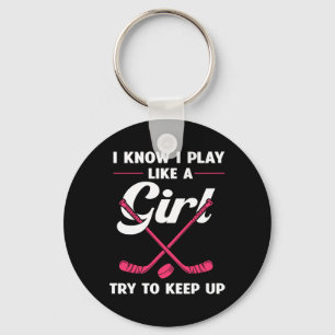 Lustige Mädchen Hockey Designs für Frauen Feldhock Schlüsselanhänger
