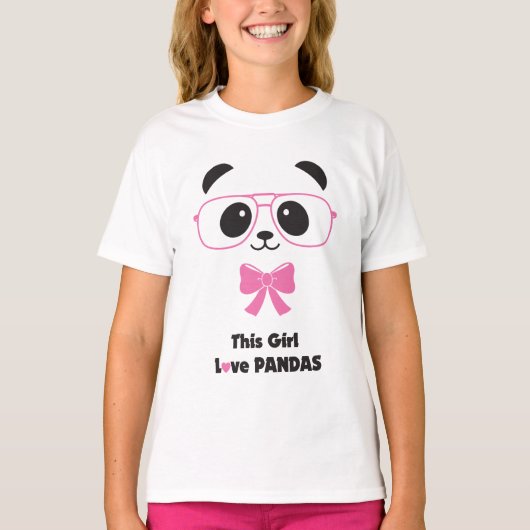 Lustige Mädchen-Liebe-Pandas T-Shirt (Vorderseite)