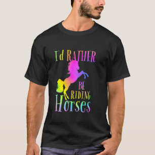 Lustige Mädchen Reiten & Rennen Arabisches Pferd T T-Shirt