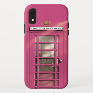 Lustige Mädchen-Rosa Vintage-Britische Londoner Te iPhone XR Hülle