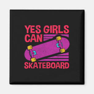 Lustige Mädchen Skateboard-Geschenk für Kinder Coo Magnet