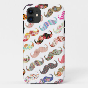 Lustige Mädchenhafte Bunte Muster Schnurrbärte Case-Mate iPhone Hülle