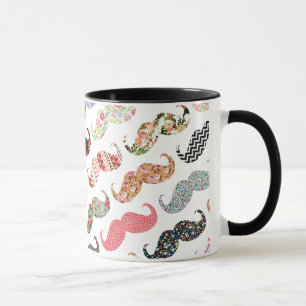 Lustige Mädchenhafte Bunte Muster Schnurrbärte Tasse