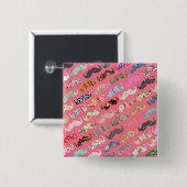 Lustige Mädchenhafte Farbige Rosa Aztec-Muster Sch Button (Vorne & Hinten)
