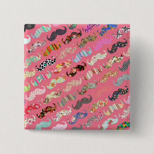 Lustige Mädchenhafte Farbige Rosa Aztec-Muster Sch Button