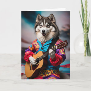 Lustige Malamute-Rockstar-Karte Karte