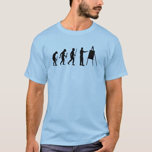 Lustige Malerei-Evolutions-Silhouette T-Shirt (Vorderseite)