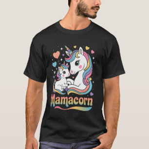 Lustige MamaCorn Einhorn Mama Süße Regenbogen Mutt T-Shirt