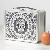 lustige Mandala Skull Metall Lunch Box (Beispiel)