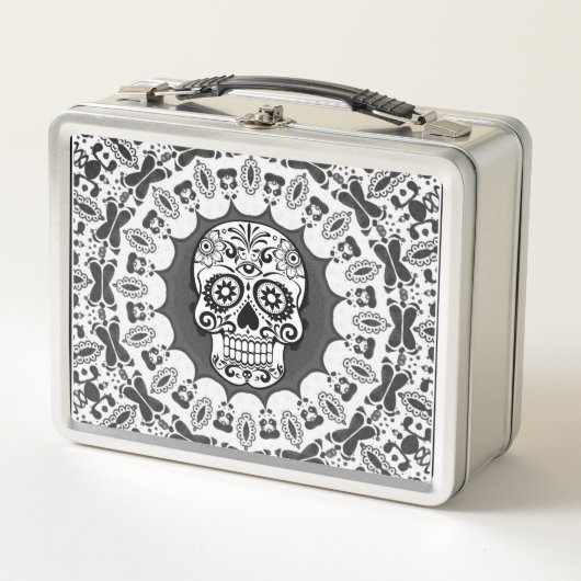 lustige Mandala Skull Metall Lunch Box (Vorderseite)