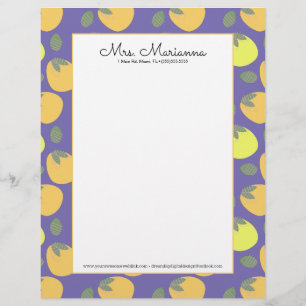 Lustige Mango Orange Gelbe Frucht Briefbogen