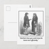 Lustige Mansplaining-Postkarte zum Thema Putzen Postkarte (Vorne/Hinten)