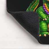 Lustige Mardi Gras Alligator Perlen Karneval Feier Mousepad (Ecke)