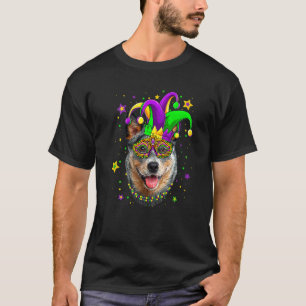 Lustige Mardi Gras Australian Cattle Dog Perlen Ma T-Shirt