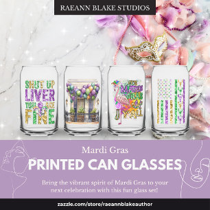 Lustige Mardi Gras Designs Gedrucktes Dosen Glas S