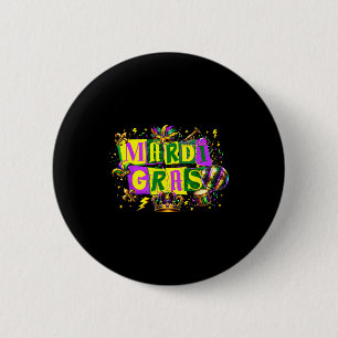 Lustige Mardi Gras Disco-Kugel Karneval Saison Män Button