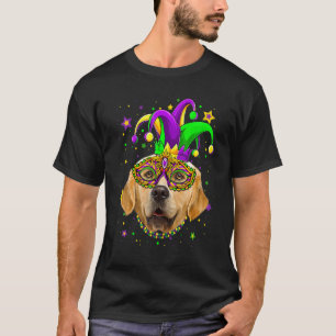 Lustige Mardi Gras Golden Retriever Hund Perlen Ma T-Shirt