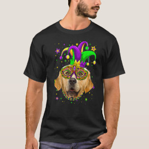 Lustige Mardi Gras Golden Retriever Hundeperlen Ma T-Shirt