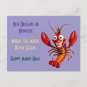 Lustige Mardi Gras Langusten - New Orleans oder Ni Postkarte
