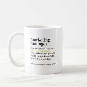 Lustige Marketingmanager-Definition Geschenk Kaffeetasse