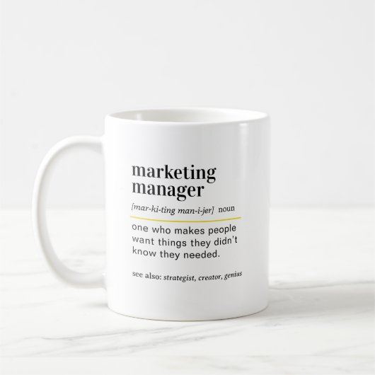 Lustige Marketingmanager-Definition Geschenk Kaffeetasse (Links)