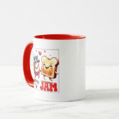 Lustige Marmeladentoast-Wortkunst Tasse (Vorderseite Links)