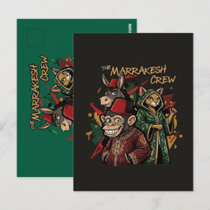 Lustige Marrakesch-Crew Marokko Souvenir Cartoon Postkarte
