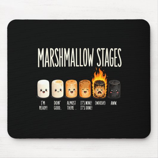 Lustige Marshmallow-Lagerfeuer-Camping-S'mores Mousepad (Vorne)