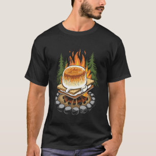 Lustige Marshmallows laufen vor Lagerfeuer weg T-Shirt