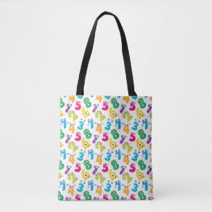 Lustige Mathe-Monster-Zahlen-Muster Tasche