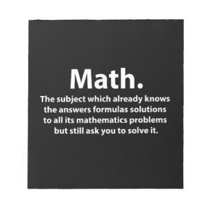 Lustige Mathe-Typografie Notizblock