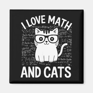 Lustige Mathe- und Katzenbekleidung für Lehrer Sch Magnet