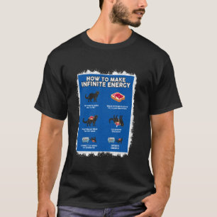 Lustige Mathe Unendliche Energie Katze und Maschin T-Shirt
