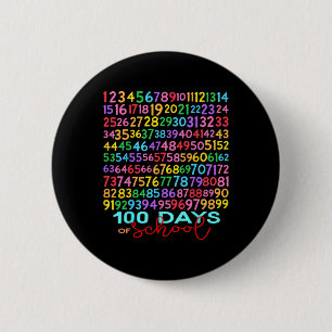 Lustige Mathe Zahlen 100. Schultag Lehrer Kind Button
