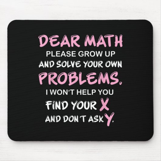 Lustige Mathe-Zitate Mousepad (Vorne)