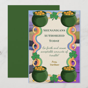Lustige Mätzchen Topf mit Gold St. Patrick Karte