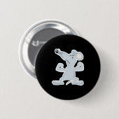lustige Maus mit Muskeln Button (Vorne & Hinten)