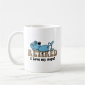 Lustige Mäusenickerchen machender Ruhestand Kaffeetasse (Links)
