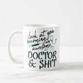 Lustige medizinische Schule Doktor-Graduation Kaffeetasse (Links)
