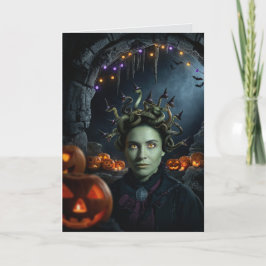Lustige Medusa-Höhlen-Halloween-Karte Feiertagskarte