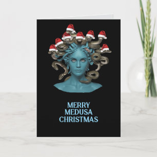 Lustige Medusa-Weihnachtskarte Feiertagskarte