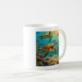 Lustige Meeresschildkröten Kaffeetasse (VorderseiteRechts)