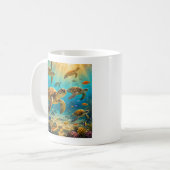Lustige Meeresschildkröten Kaffeetasse (Vorderseite Links)
