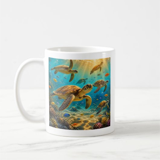 Lustige Meeresschildkröten Kaffeetasse (Links)