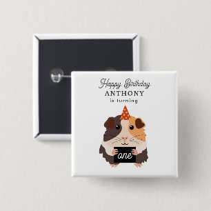 Lustige Meerschweinchen Haustier Kinder Geburtstag Button