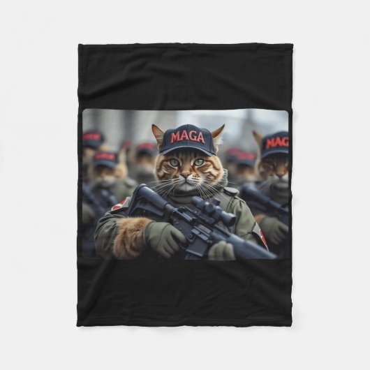 Lustige Mega-Katze mit Gewehr - Humorvoller Donald Fleecedecke (Vorderseite)
