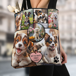 Lustige Mehrfach-Foto-Collage für Hunde-Liebhaber Tasche