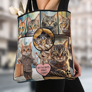 Lustige Mehrfach-Foto-Collage Katzenliebhaber Tasche