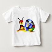 Lustige mehrfarbige Schnecke Baby T-shirt (Vorderseite)